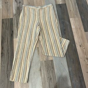 Norm Thompson Petite Large Pants Stripes Wide Leg Flowy Boho